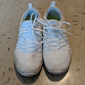 White Nike Free training shoes